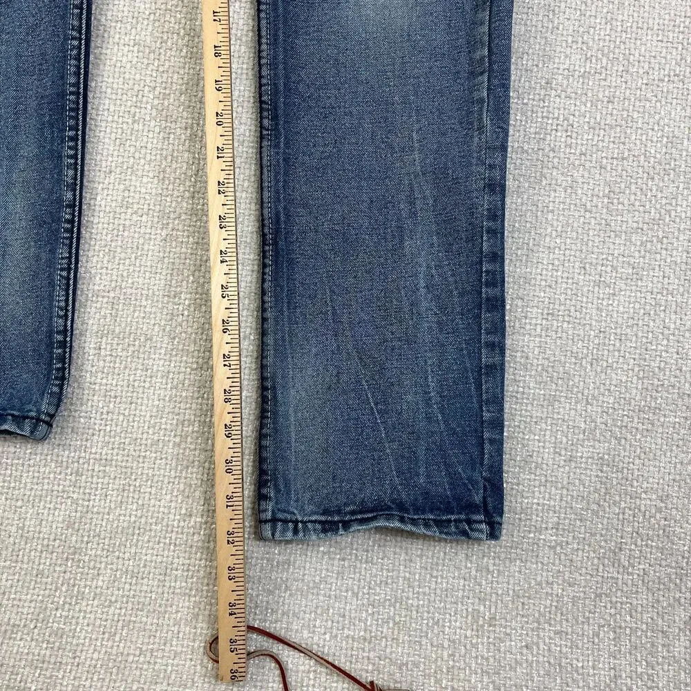 City Ink Jeans Men's 36x33 (Fits 36x32) Straight Leg Distressed Blue Denim